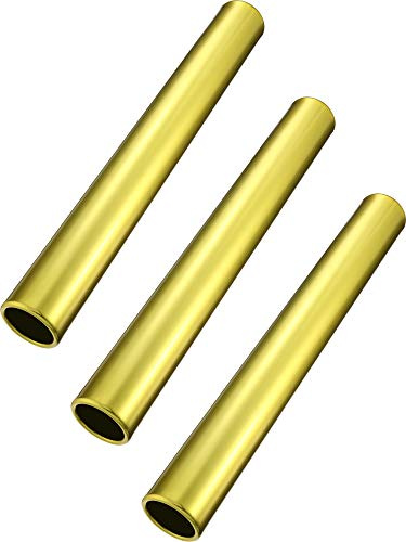 Zhehao 3 Pcs Aluminum Track Field Relay Baton Race Batons Equipments Running Track Relay Batons Suitable for Sports Outdoor Practice Athlete Students Office Field Race Tools(Gold)