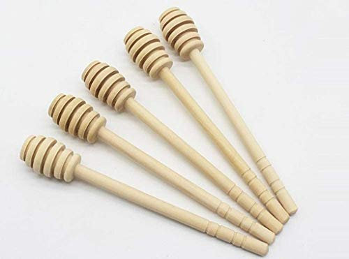 CHSYOO 20 x Wooden Honey Spoon 16cm Wood Honey Dipper Sticks drizzler for Wedding Birthday Honey jar Party Favours Giveaway Gift