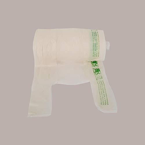 Lucgel Srl Lot de 200 sacs à provisions biodégradables compostables pour aliments 30 + 18 x 60 cm