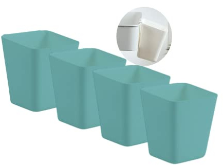 Paquete de 4 portavasos colgantes, cesta de almacenamiento, accesorios de carrito rodante, contenedores de almacenamiento colgantes de 4.75 x 4 pulgadas, cubos colgantes, soporte para lápices de