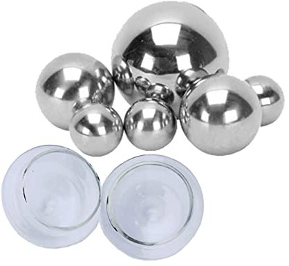 Storm's Gartenzaubereien Dekokugel Silber Schwimmkugeln - Teichkugel aus Edelstahl 6er Set mit 2 Schwimmteelichtern für Miniteiche