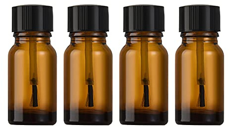 JIHUOO Lot de 5 flacons vides pour Vernis à Ongles avec Bouchon Pinceau - 10 ML