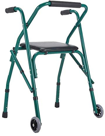 TRFAN Andador con Ruedas para Adultos Andadores para Adultos Mayores, Andador Liviano de Altura Ajustable, Ayuda de Movilidad Progresiva de Aluminio Plegable (Color : Black) (Green) Decoration