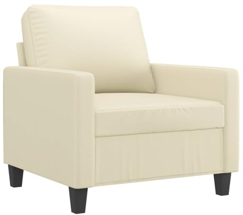 vidaXL Poltrona Crema 60 cm in Similpelle, divano singolo, divano, divano in similpelle, divani singoli, seduta, poltrona singola, divano da soggiorno