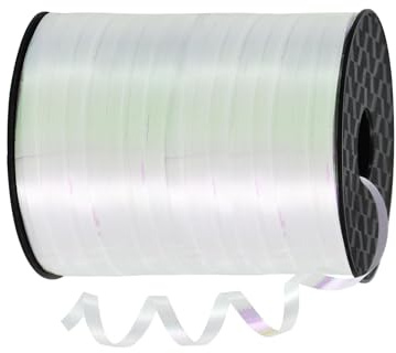 Cinta blanca para globos, 500 yardas, cinta rizadora metálica brillante para globos, cintas de cuerda de globos de 5 mm para envolver regalos, decoración de cumpleaños, boda, fiesta, Navidad