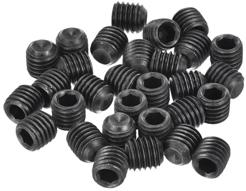 sourcing map Innensechskantschrauben, 30 Stück, M10 x 10 mm, metrisch, Karbonstahl, Innensechskant, Gewindestift, für die Reparatur von kompakten Instrumenten, Maschinen und Geräten (schwarz)