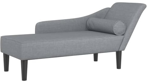 vidaXL Chaiselongue mit Kissen Hellgrau Stoff