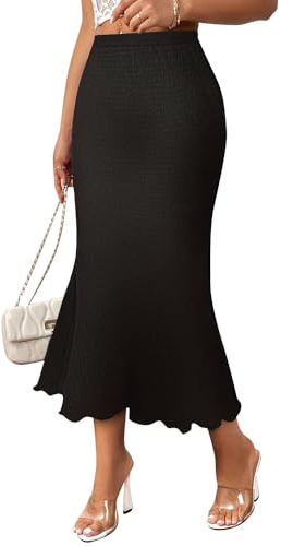 HSAJS Donna Temperamento Pendolare Maglia Jacquard Elastico Avvolgere Anca Gonna Fishtail Gonna Bustier Adatto a Tutte Le Occasioni