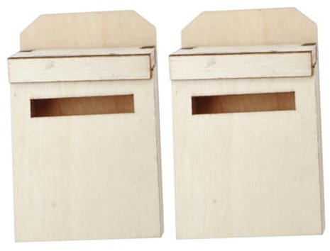 JOINPAYA 2pièces Mini Boîte Aux Lettres Bois Accessoires Vintage pour Maison De Poupée Décoration Miniature Mobilier Bois pour Scènes De Maison