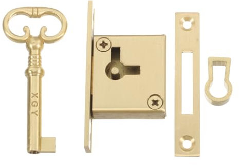 OKUMEYR Schrankschloss Mit Schlüssel Aus Messing Für Schranktür Schublade Briefkasten Vintage Design Sicherheitsschloss Für Möbel Schließfach