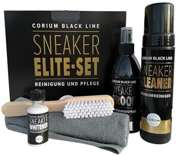 CORIUM, Sneaker Elite Set, Schuhputzset zur Reinigung und Pflege, mit Schuhbürste und Tuch