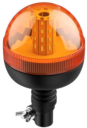 AUTOUTLET LED Rundumleuchte, 40 LED Warnleuchten Amber Rundumkennleuchte Blinkleuchte 12V/24V, mit 3 Beleuchtungsmodi, R10 E9 Straßenverkehr Zulassung, Wasserdicht Staubdicht, für Traktor LKW PKW