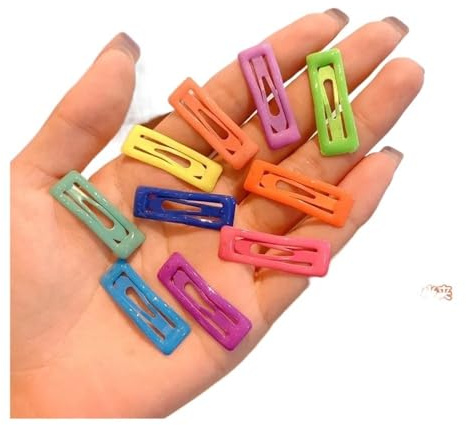 Haarspangen, bunt, leuchtet im Dunkeln, Stern-Herz, BB-Haarspangen, leuchtende Haarspangen, Mädchen-Haarspangen, Kinder-Kopfschmuck, Zubehör (zufällige 10 Stück, rechteckig)