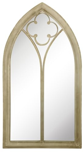 Garden Mirror Vintage Style Gothic Arch Distressed Effect Mirror 105 x 56cm | Garden Mirror, Outdoor Mirror, Arched Top, Vintage Style, Distressed Effect