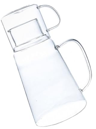 VICASKY Glass Water Pot and Cold Water Jug 1200ml Large Capacity Borosilicate Home Glass Kettle Juice and Beer Pot Split Design Suitable for Household and Outdoor Use