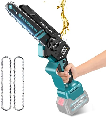 6 Zoll Akku Kettensäge,Akku Säge Kompatibel mit Makita 18V （ohne Akku) | Bürstenloser,Akku Säge ,Automatische Schmierung,Handkettensäge für Gartenscheren,Holzschneidenz,Astschere