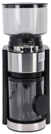 Jectse Molinillo de café Eléctrico con Rebabas de Acero Inoxidable, Capacidad de Contenedor de Granos de 250 G para Uso en la Oficina en el Hogar, Tamaño Compacto y Fácil Limpieza (Enchufe europeo