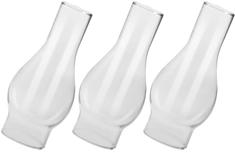 Levemolo 3pcs Verre de Remplacement pour Lampe à Huile 5,2 cm – Abat-Jour Transparent Résistant à la Chaleur pour Lanterne Kérosène Vintage, Décoration Noël et Camping