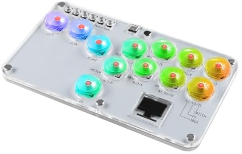 Opatiny Mando sin palanca para juegos de arcade con soporte de intercambio en caliente, compatible con PC para PS4 Switch, blanco, 21 x 12 cm