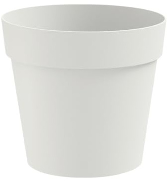 Tomaino - Vasi in Plastica per Piante da Esterno e Interno Set 2 PZ Vaso con Sottovaso per Fiori Design Moderno Arredo Casa Giardino (BIANCO, Ø 19 CM)