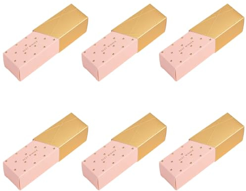 Lippenstiftform Pralinenschachtel 10 Stück aus Papier für Hochzeiten | Rosa, für Empfang und Feier, für Schokolade, Süßes, Kleine Handarbeiten, Schmuck