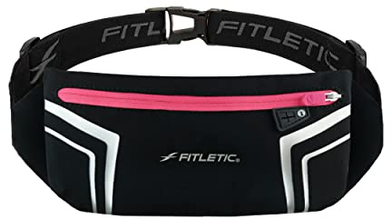 Fitletic Ceinture de Sport Moderne pour Homme et Femme – Pochette résistante à l'eau – Convient à Tous Les Smartphones – Design léger et Discret – Revêtement en Lycra avec Poche intérieure pour