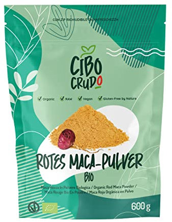 Poudre de Maca Bio - Maca Rouge du Pérou, 600g | Maca Peruana, Maca Root en Poudre pour Café | Riche en Antioxydants, Vitamine C, Fer, Calcium, Potassium | Booste Énergie & Fertilité