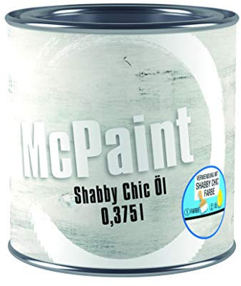 McPaint Shabby Chic Effect Öl für innen und außen, grau, 0,375L, Aus alt mach neu - trendiger Vintage Look, Kreidefarbe