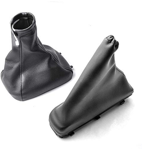 OTUAYAUTO Soufflet de Levier Vitesse Frein à Main en 100% Cuir véritable Couture Noire compatible pour Astra G