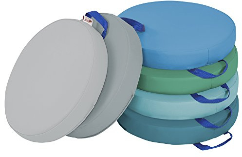 ECR4Kids SoftZone Floor Cushions, Round, Flexible Seating, Contemporary, 6-Piece