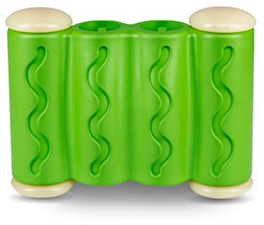 PetSafe Ribinator, Strapazierfähiges Hartgummi-Kauspielzeug für Hunde, Mit anpassbarem Leckerli-Spender, Größe L, Grün