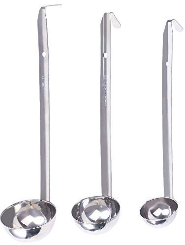 3 Pcs Soup Ladle,Small Stainless Steel Ladles and Spoons Professional Ladle with Hook,Heavy Duty Metal Ladle Kitchen Utensil Spoon for Kitchen Cooking Soup Sauce Soup Gravy Salad Dressing