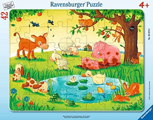 Ravensburger Kinderpuzzle - 05075 Kleine Tierfreunde - Rahmenpuzzle für Kinder ab 4 Jahren, Puzzle mit Tier-Motiv, mit 42 Teilen