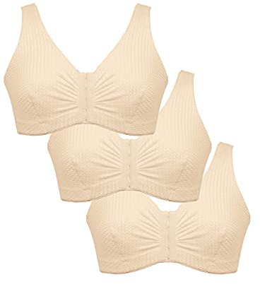 Eden House Ladies Pack of 3 Bra Original Front Fastening Magic Bra
