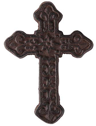 BRASSTAR Cast Iron Wall Cross Decoration Rustic Antique Metal Cross Farmhouse Home Wall Hanging Decorations TQZDPT21
