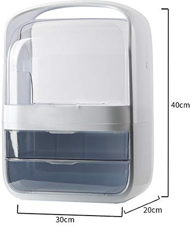 3-Tier Makeup Organiser Storage with 2 Drawers & Dustproof Cover Cosmetic Organisers Box for Countertop Bathroom Vanity, Large Capacity Skincare Beauty Jewelry Organiser Case Desk Storage Container