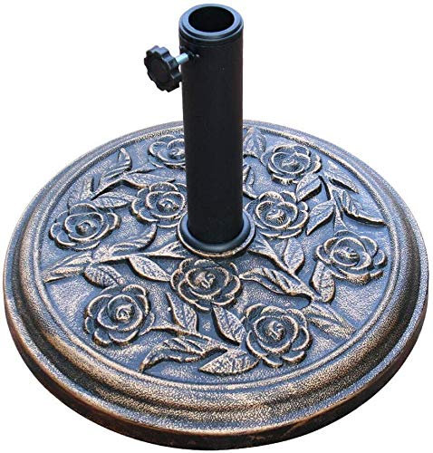 CAST IRON ROUND UMBRELLA PARASOL BASE STAND PATIO OUTDOOR GARDEN HEAVY DUTY 9KG