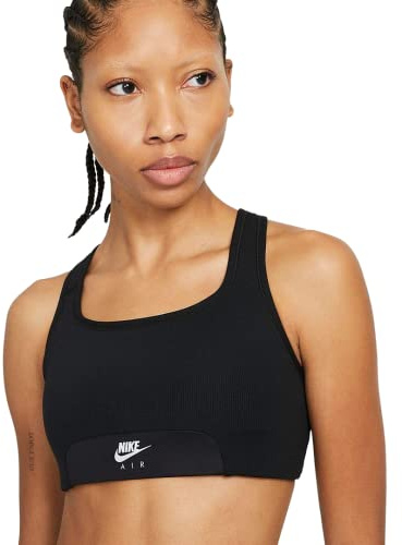 Nike CZ7213-010 Swoosh Air Bra Reggiseno Sportivo Donna Black/Black/(Reflective Silv) 2XL