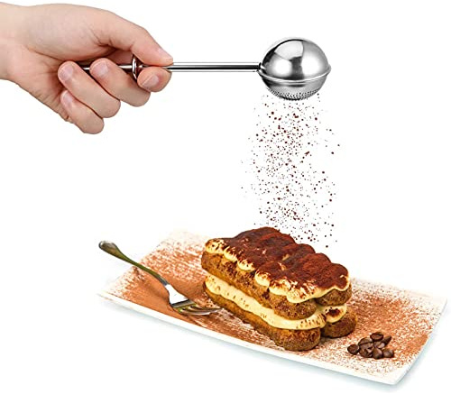 Karcusiny Edelstahl Mehlstreuer, Puderzuckerstreuer, Kakaopulverstreuer, Gewürzstreuer, Backen