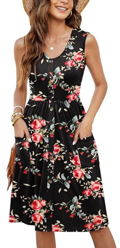 MOLERANI Summer Dresses for Women UK Sleeveless V Neck Beach Dress