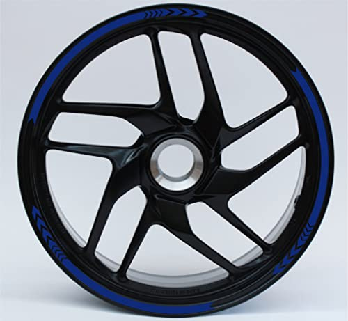 DualColorStampe Adesivi moto 17 POLLICI Compatibili con Ducati Suzuki Kawasaki Honda Triumph cerchi cerchioni gomme strisce COD.D0058(Blu 49)