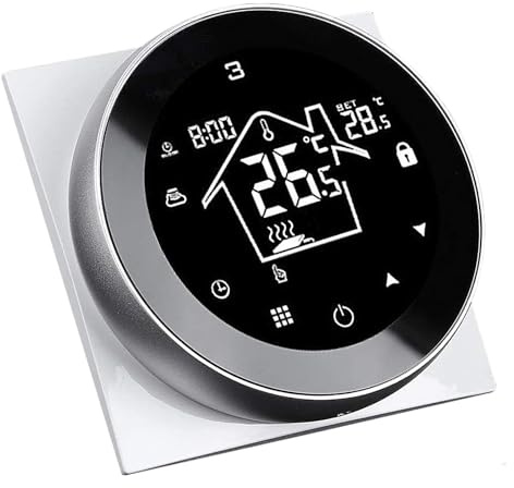 KETOTEK Intelligente Thermostat Connecté WiFi pour Chauffage au Sol Eau 3A 220V, Thermostat Ambiance Plancher Chauffant Programmable, Compatible avec Alexa, Tuya Smart Life APP Noir
