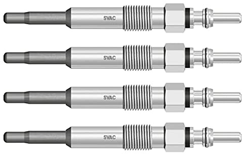 Set di 4 candelette riscaldanti compatibili con Audi, Dacia, Ford, Mitsubishi, Nissan, Opel, Renault, Seat, Skoda, Suzuki, Volvo, VW (Diesel) 8200421091, N10140102