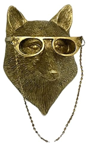 Atyhao Kopf-Wanddekoration, Wandkunst-Dekor, Hirschkopf, Wandbehang, Heimdekoration, Wasserfest, Bronziertes Harz, Tier-Skulptur, Sonnencreme, Tierkopf, Ornamente (Fuchs), Atyhao2mgek48sbd-93
