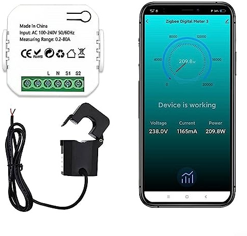 Home Energiemonitor Tuya für Smart Life ZigBee Energiezähler 80A mit Stromwandler Klemme