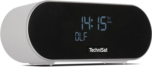 TechniSat DIGITRADIO 53 BT - Wecker, Bluetooth Lautsprecher mit DAB+ Radio | DAB, UKW, FM, Sleeptimer, Snooze, Lichtsensor, Doppelarlarm, Bluetooth-Audiostreaming, USB-Ladefunktion, 20 Watt, Hellgrau