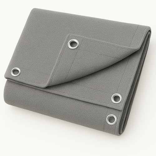 UK Eco Green Canvas Heavy Duty Cotton Tarpaulin Cover Boat Log Store Roofing Sheets (Grey, 1m x 2m)