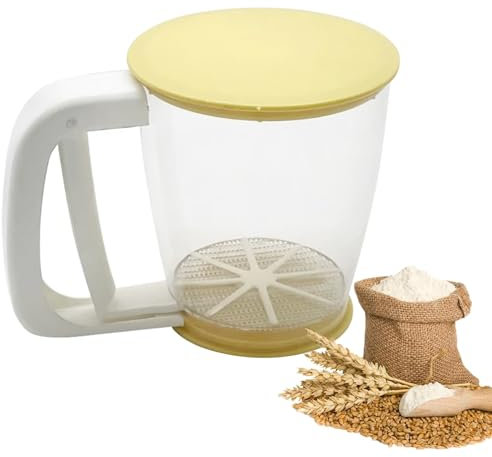 TAIZER Puderzuckerstreuer,Puderzuckerstreuer Mühle Puderzuckermühle Puderzuckersieb Staubzuckerstreuer Puderzucker Mühle Mehlsieb Einhand Sieb mit Deckel Puderzucker Feinmaschiges Einhandsieb