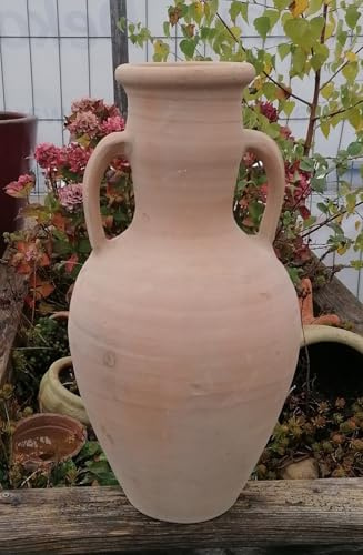 Generisch B-Ware !! Große rustikal handgefertigte Amphore ca. 50 cm hoch aus Terrakotta Terracotta mediterrane Gartengestaltung Deko Vase