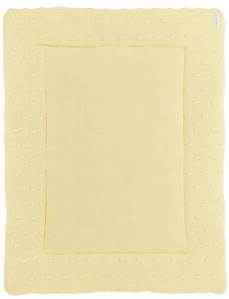 MEYCO Baby Laufgittereinlage 77x97cm Knots Baumwolle waschbar Soft Yellow | 100 % Baumwolle, Laufgittereinlage, kuschelig weich, rutschfest, pflegeleicht, maschinenwaschbar, fein gestrickt